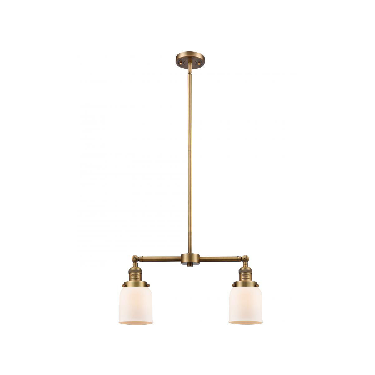 Franklin Restoration Small Bell LED 21 inch Brushed Brass Chandelier Ceiling Light in Matte White Glass, Franklin Restoration