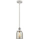 Ballston Bell 1 Light 5 inch White and Polished Chrome Mini Pendant Ceiling Light, Small Bell