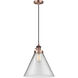 Franklin Restoration Cone LED 12 inch Antique Copper Mini Pendant Ceiling Light