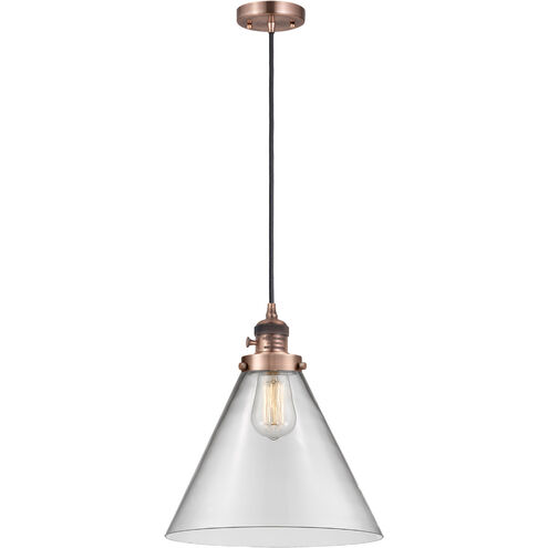 Franklin Restoration Cone LED 12 inch Antique Copper Mini Pendant Ceiling Light