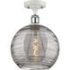Ballston Athens Deco Swirl 1 Light 10 inch White Polished Chrome Semi-Flush Mount Ceiling Light