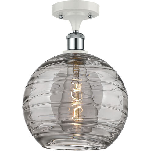 Ballston Athens Deco Swirl 1 Light 10 inch White Polished Chrome Semi-Flush Mount Ceiling Light