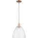 Arcadia Bristol 1 Light 12 inch Antique Copper Mini Pendant Ceiling Light in Seedy
