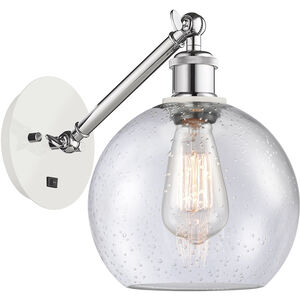 Ballston Athens LED 8 inch White and Polished Chrome Sconce Wall Light in Seedy Glass