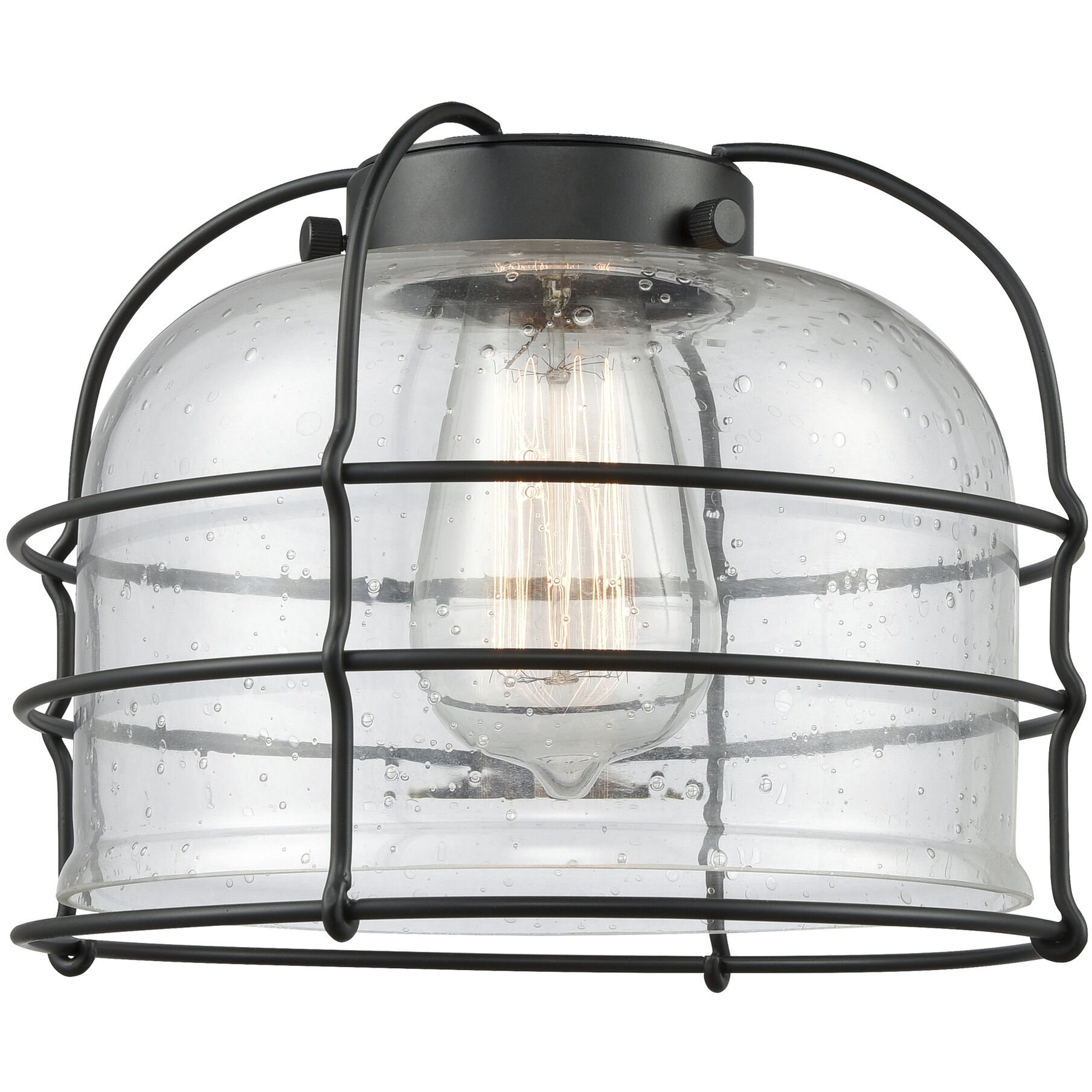 Franklin Restoration Bell Cage LED 9 inch Matte Black Mini Pendant Ceiling Light in Seedy, Franklin Restoration