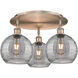 Ballston Athens Deco Swirl 3 Light 19.75 inch Antique Copper Flush Mount Ceiling Light