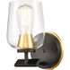 Remy LED 4.5 inch Black Satin Gold Bath Vanity Light Wall Light