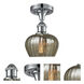 Edison Fenton 1 Light 6.5 inch Polished Chrome Semi-Flush Mount Ceiling Light in Mercury Glass