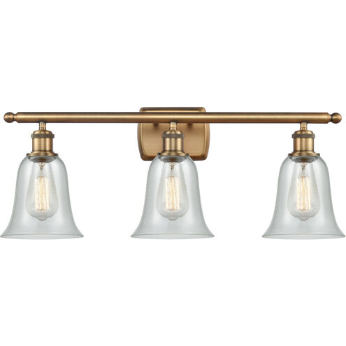 Ballston Hanover 3 Light 26 inch Brushed Brass Bath Vanity Light Wall Light in Fishnet Glass, Ballston