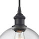 Ballston Athens LED 8 inch Matte Black Mini Pendant Ceiling Light in Clear Glass, Ballston