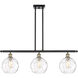 Ballston Athens Water Glass 3 Light 36 inch Black Antique Brass Island Light Ceiling Light