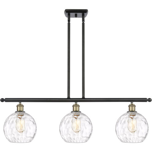 Ballston Athens Water Glass 3 Light 36 inch Black Antique Brass Island Light Ceiling Light