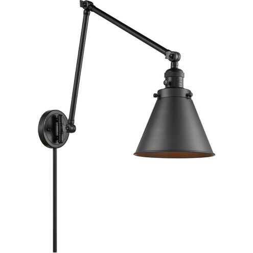 Appalachian 30 inch 60.00 watt Matte Black Swing Arm Wall Light, Franklin Restoration
