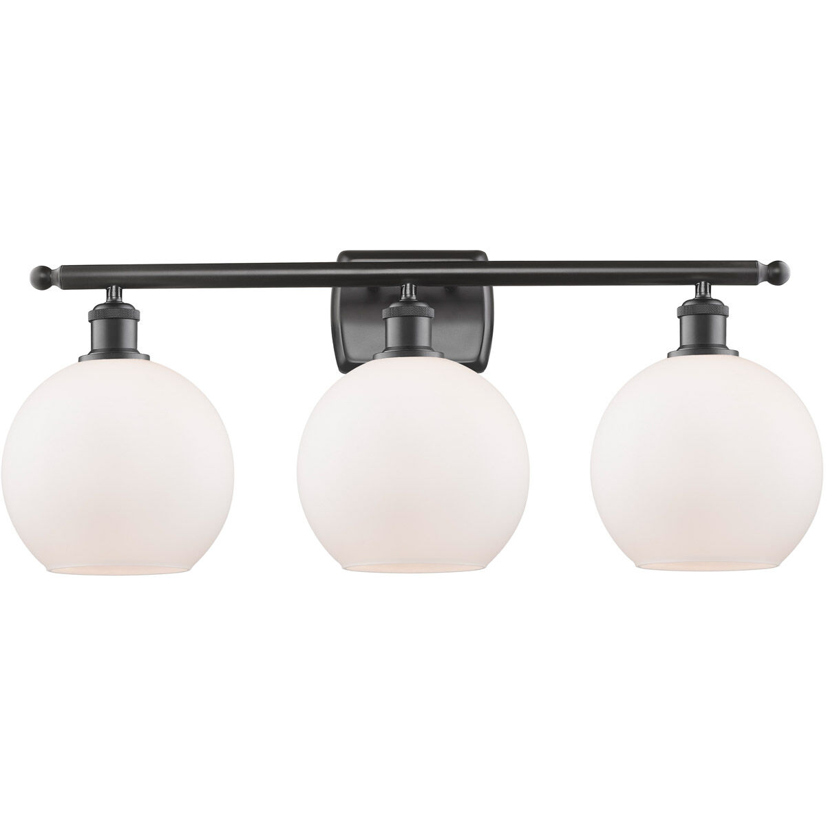 Ballston Athens 3 Light 26 inch Oil Rubbed Bronze Bath Vanity Light Wall Light in Matte White Glass, Ballston