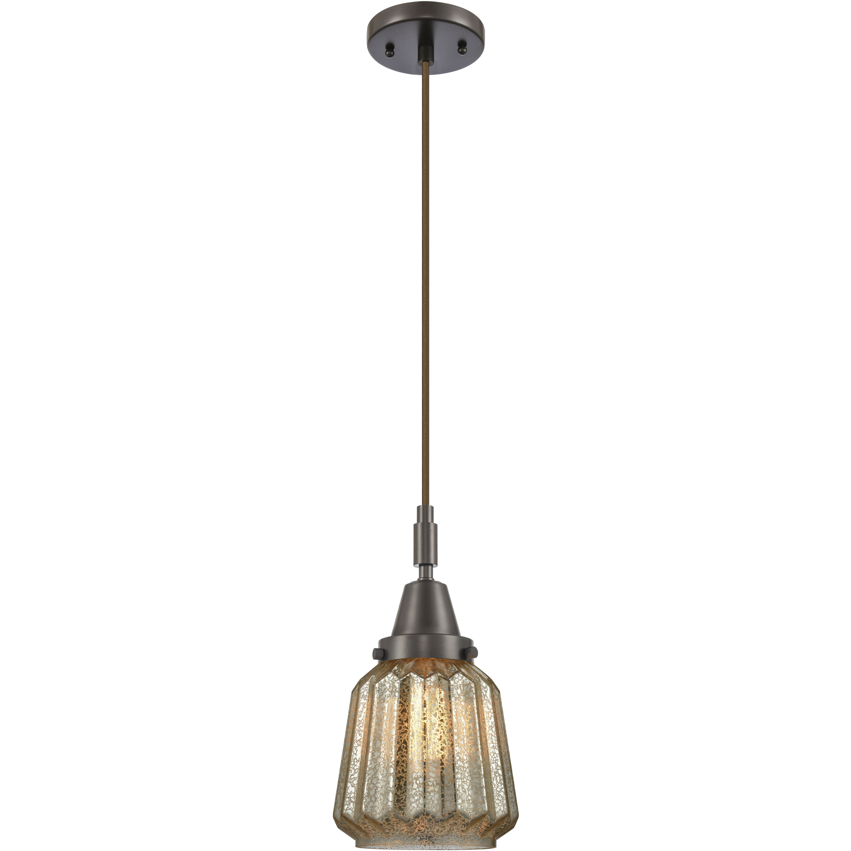 Chatham 1 Light 7 inch Oil Rubbed Bronze Mini Pendant Ceiling Light in Mercury Glass
