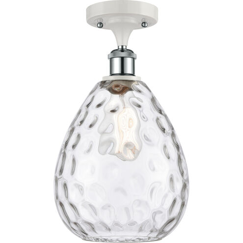 Ballston Large Waverly LED 8 inch White and Polished Chrome Semi-Flush Mount Ceiling Light, Ballston