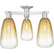 Brookhaven Almond 3 Light 23.5 inch Brushed Satin Nickel Semi-Flush Mount Ceiling Light in Amber Glass