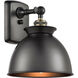 Ballston Adirondack 1 Light 8 inch Antique Brass Sconce Wall Light in Incandescent, Matte Black, Ballston