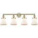 Bellmont 4 Light 33.5 inch Antique Brass Bath Vanity Light Wall Light in Matte White