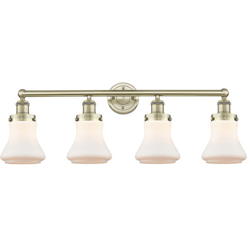 Bellmont 4 Light 33.5 inch Antique Brass Bath Vanity Light Wall Light in Matte White