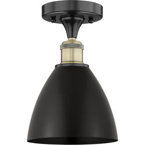 Metal Bristol 1 Light 7.5 inch Black Antique Brass Semi-Flush Mount Ceiling Light