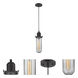 Austere Centri LED 4.5 inch Matte Black Mini Pendant Ceiling Light in Clear Glass, Austere