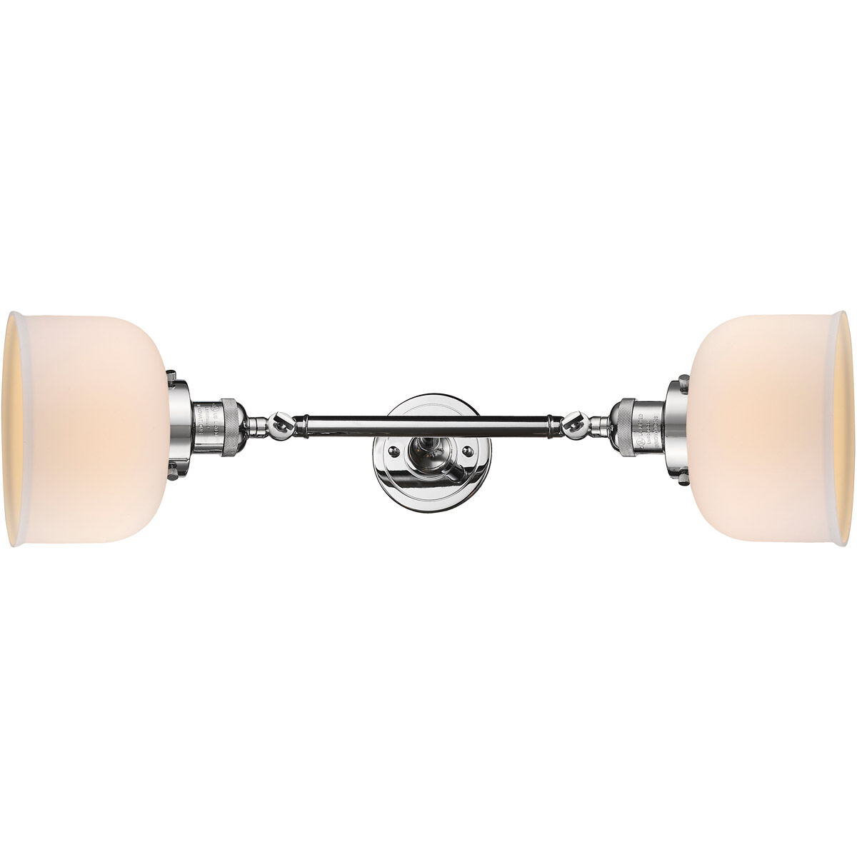 Franklin Restoration Large Bell LED 8 inch Polished Chrome Bath Vanity Light Wall Light in Matte White Glass, Franklin Restoration