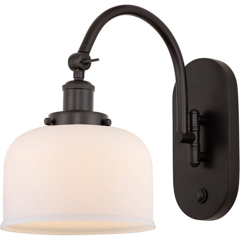 Franklin Restoration Bell LED 8 inch Oil Rubbed Bronze Sconce Wall Light in Matte White Glass