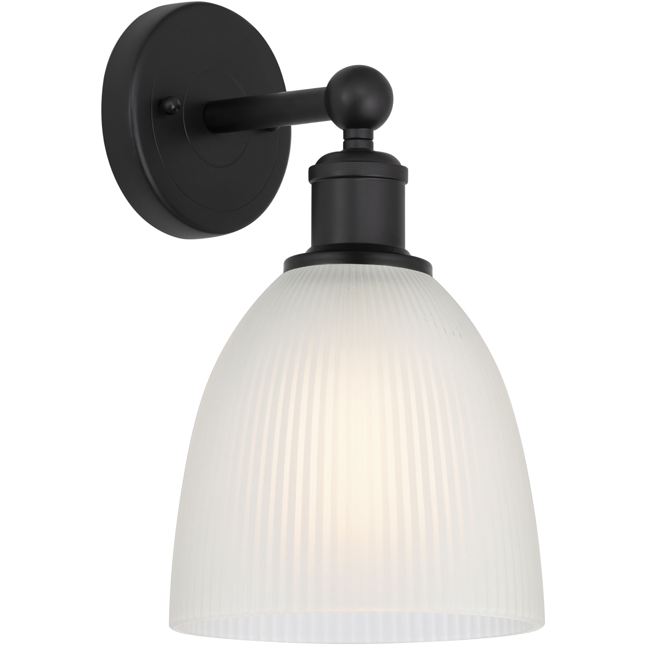 Edison Castile 1 Light 6 inch Matte Black Sconce Wall Light in White