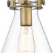 Newton Newton Cone LED 8 inch Brushed Brass Mini Pendant Ceiling Light