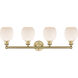 Belfast 4 Light 33 inch Brushed Brass and Matte White Bath Vanity Light Wall Light