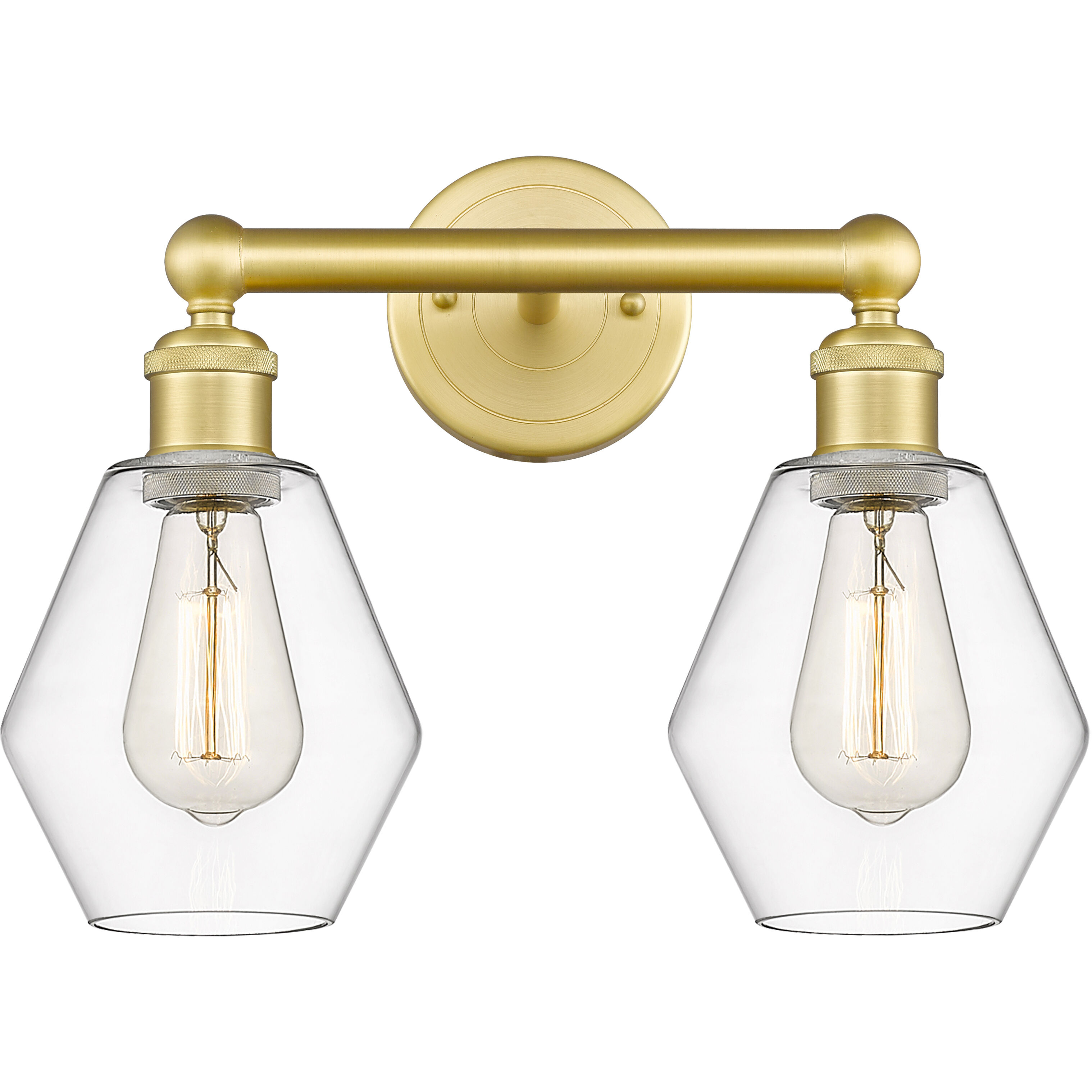 Cindyrella 2 Light 15 inch Satin Gold Bath Vanity Light Wall Light in Clear