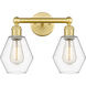 Cindyrella 2 Light 15 inch Satin Gold Bath Vanity Light Wall Light in Clear