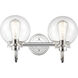 Olivia 2 Light 17 inch Polished Chrome Bath Vanity Light Wall Light