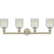 Caledonia 4 Light 32 inch Antique Brass Bath Vanity Light Wall Light in Mouchette