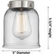Bell 4 Light 33.5 inch Polished Nickel Bath Vanity Light Wall Light in Plated Smoke
