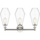 Cindyrella 3 Light 25 inch Polished Nickel Bath Vanity Light Wall Light in Clear