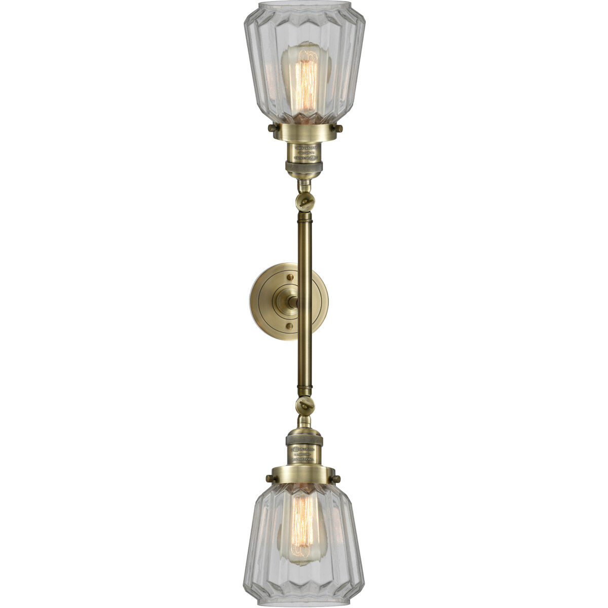 Franklin Restoration Chatham LED 16 inch Antique Brass Bath Vanity Light Wall Light in Clear Glass, Franklin Restoration