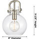 Downtown Urban Newton Sphere 1 Light 8 inch Polished Nickel Mini Pendant Ceiling Light in Seedy