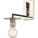 Restoration Aurora 1 Light 5.88 inch Brushed Satin Nickel Sconce Wall Light, Restoration