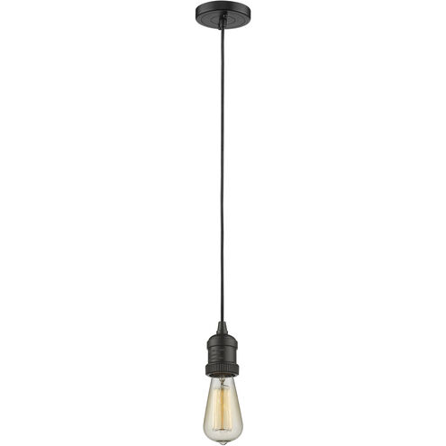 Franklin Restoration Bare Bulb 1 Light 2 inch Oil Rubbed Bronze Mini Pendant Ceiling Light in Incandescent