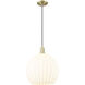 Arcadia White Venetian 1 Light 13.75 inch Antique Brass Mini Pendant Ceiling Light