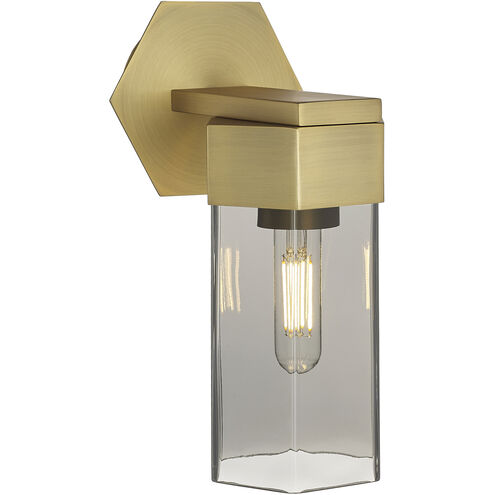 Claverack 1 Light 5 inch Brushed Brass Sconce Wall Light in Plated Smoke Glass
