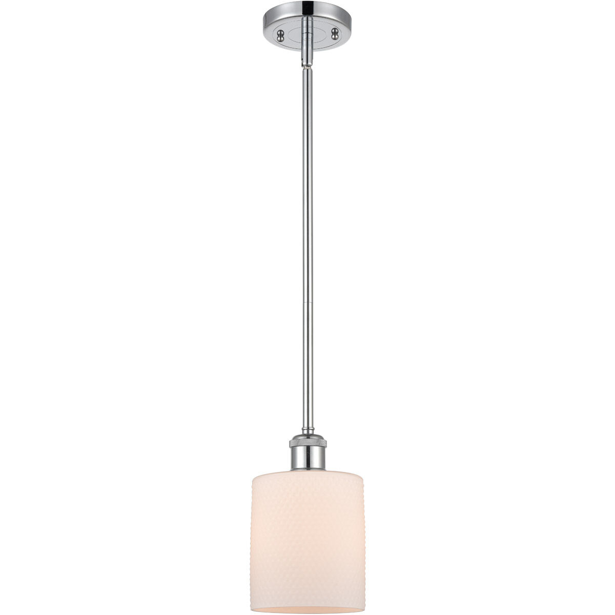 Ballston Cobbleskill 1 Light 5 inch Polished Chrome Pendant Ceiling Light in Matte White Glass, Ballston