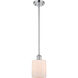 Ballston Cobbleskill 1 Light 5 inch Polished Chrome Pendant Ceiling Light in Matte White Glass, Ballston