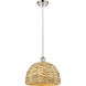 Woven Rattan 1 Light 12.00 inch Pendant