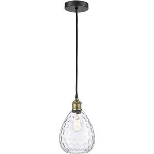 Waverly 1 Light 8 inch Black Antique Brass Mini Pendant Ceiling Light in Clear Glass