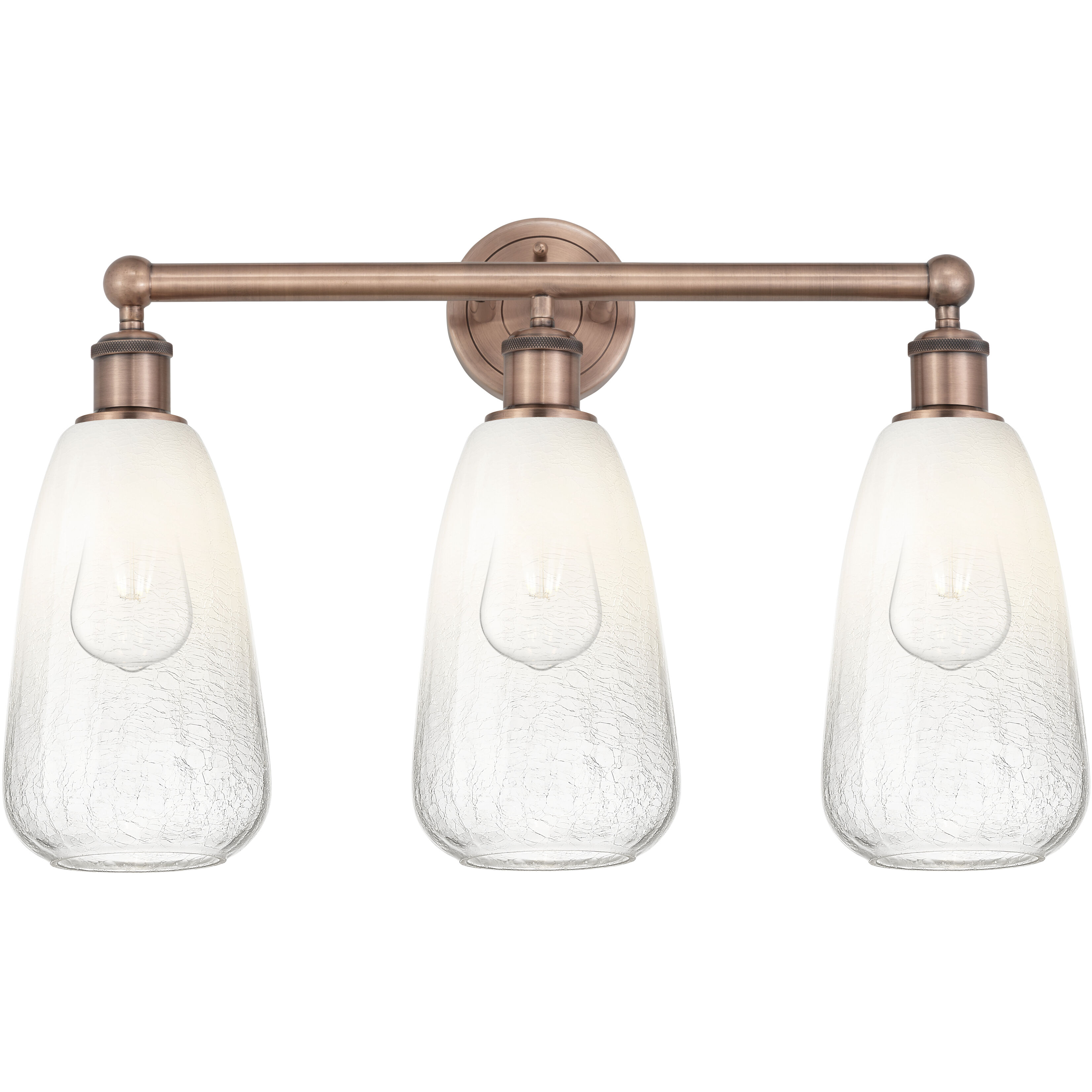 Edison Brookhaven Almond 3 Light 24 inch Antique Copper Bath Vanity Light Wall Light in Opal Glass