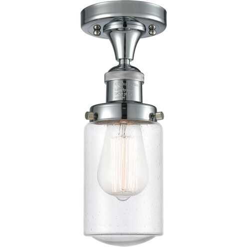 Franklin Restoration Dover 1 Light 5 inch Polished Chrome Semi-Flush Mount Ceiling Light in Seedy Glass, Franklin Restoration