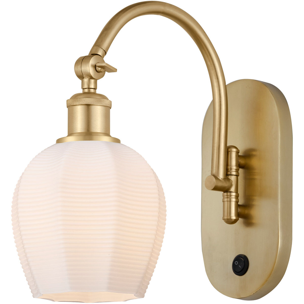 Ballston Norfolk LED 5.75 inch Satin Gold Sconce Wall Light in Matte White Glass